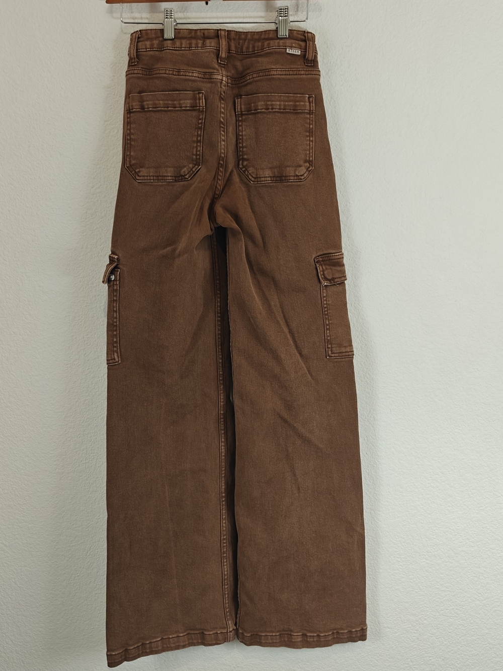 Risen Cocoa Utility Cargo Jeans High Rise Relaxed Fit Cargo Denim Y2K Street 26 - Picture 12 of 16